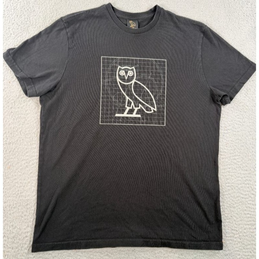 OVO October's Very Own Owl Logo Shirt Mens Large Black Drake Made in‎ Canada